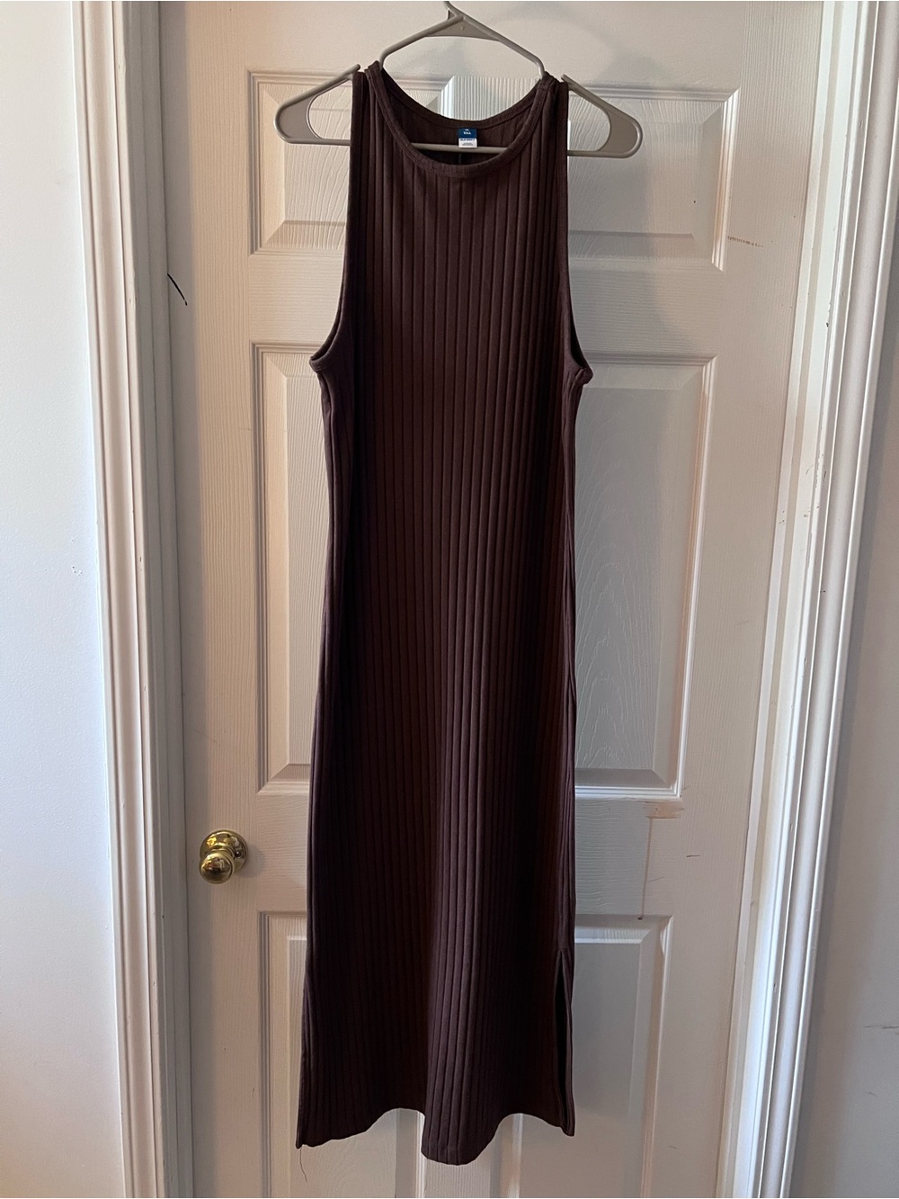 Old Navy Sleeveless Ribbed Midi Dress in Dark Brown XL Tall